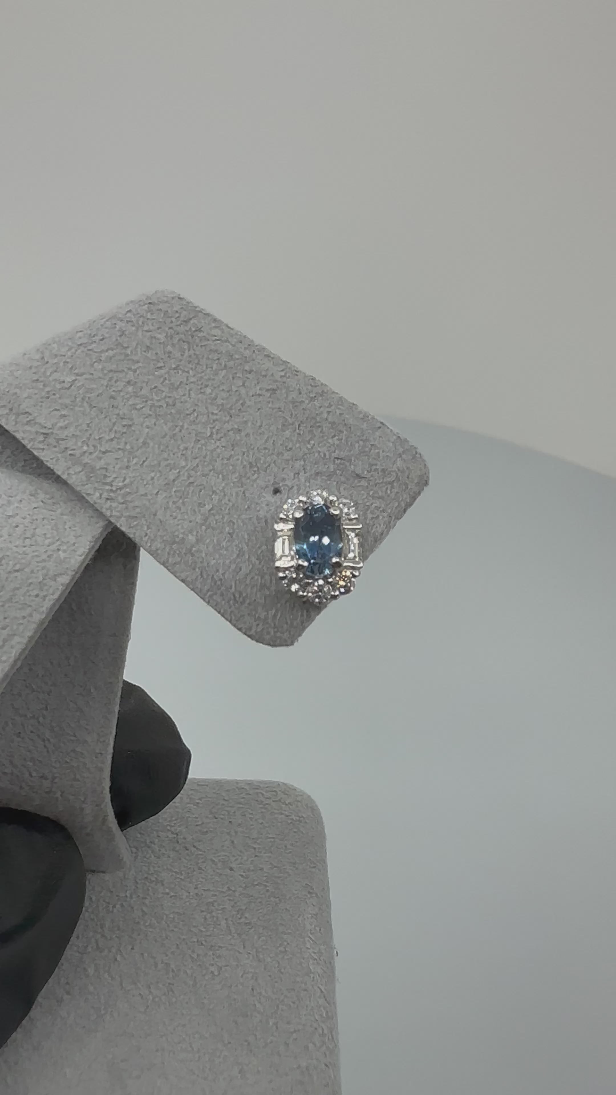 408［一点物］ピアス アクアマリン 0.47ct×2 OV PT