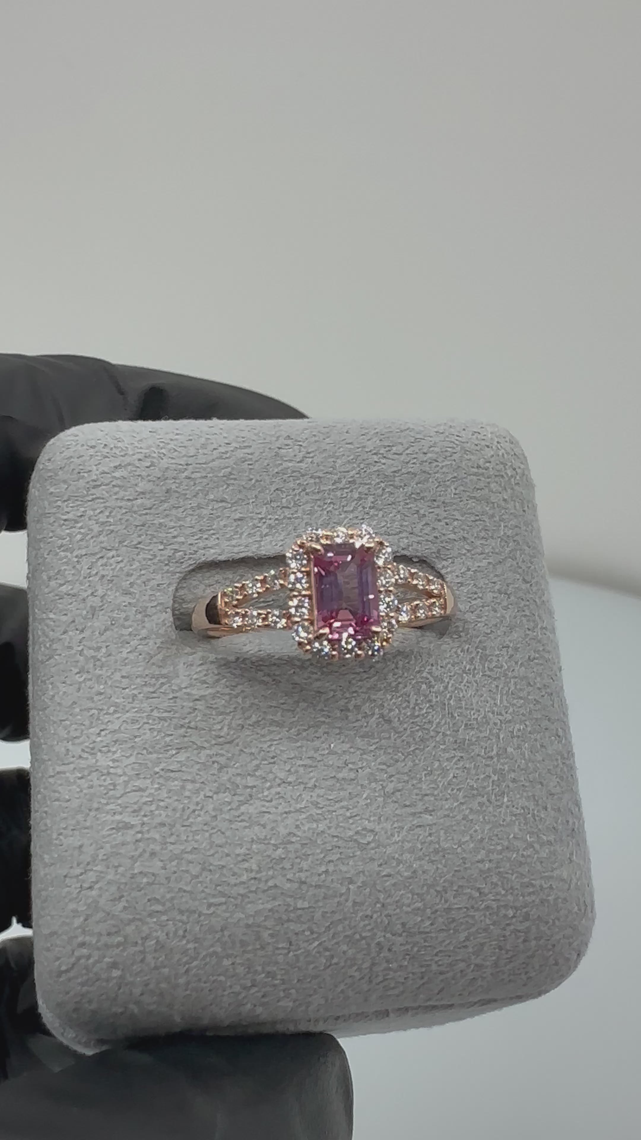 134［一点物］リング パパラチアサファイア 0.64ct SQ K18PG