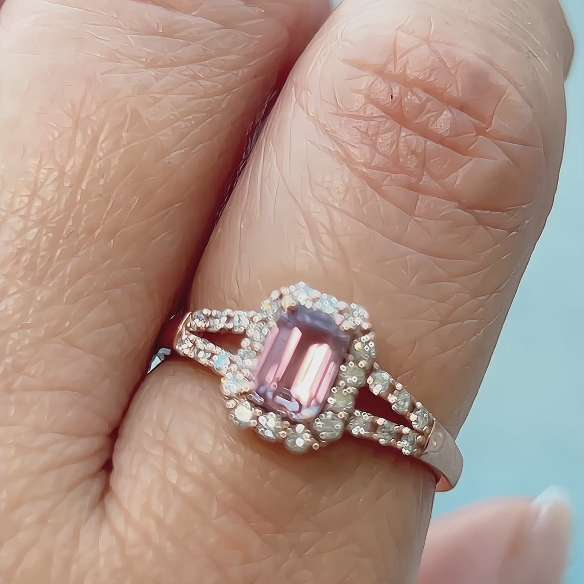 135［一点物］リング パパラチアサファイア 0.6ct SQ K18PG