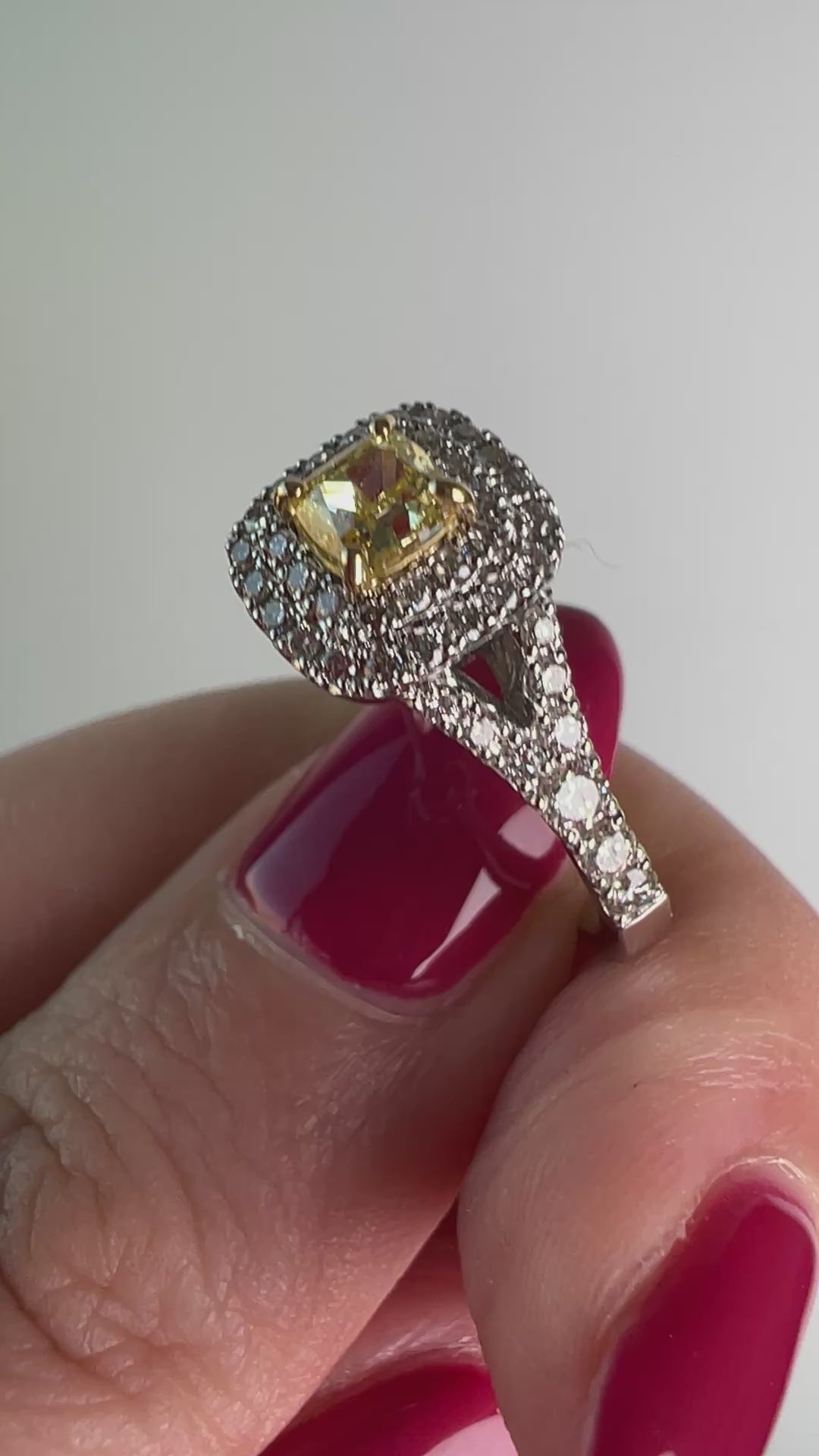 ［一点物］リング イエローダイヤ 0.5ct SQ PT K18YG