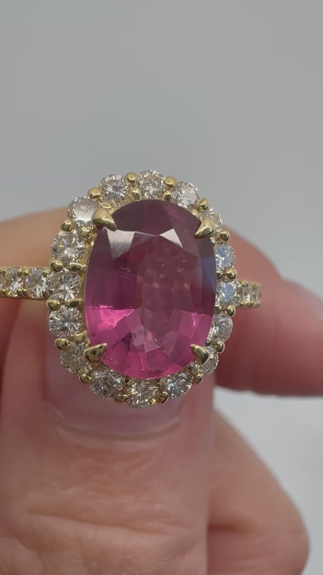 84［一点物］リング ルベライト 1.9ct前後 OV K18YG