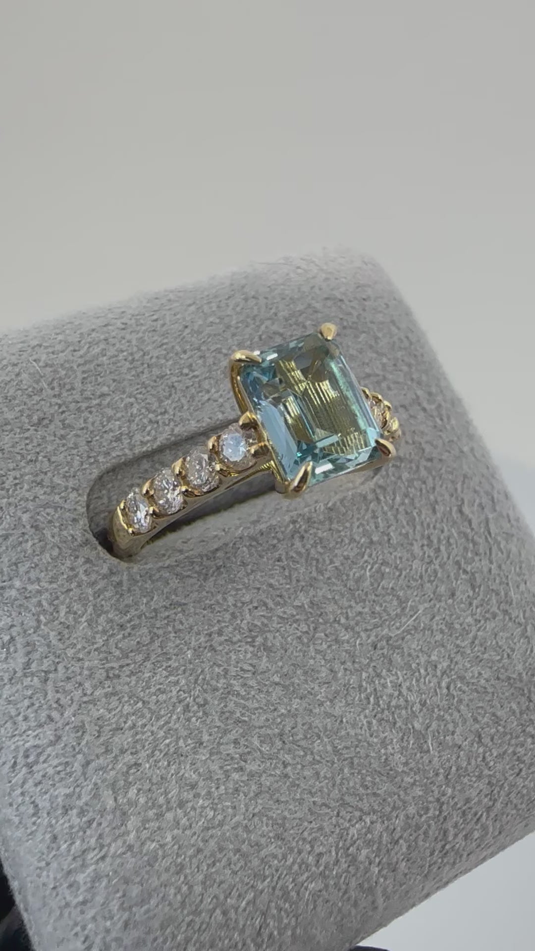 ［一点物/ソワレ］リング アクアマリン 1.3ct前後 SQ PT K18YG