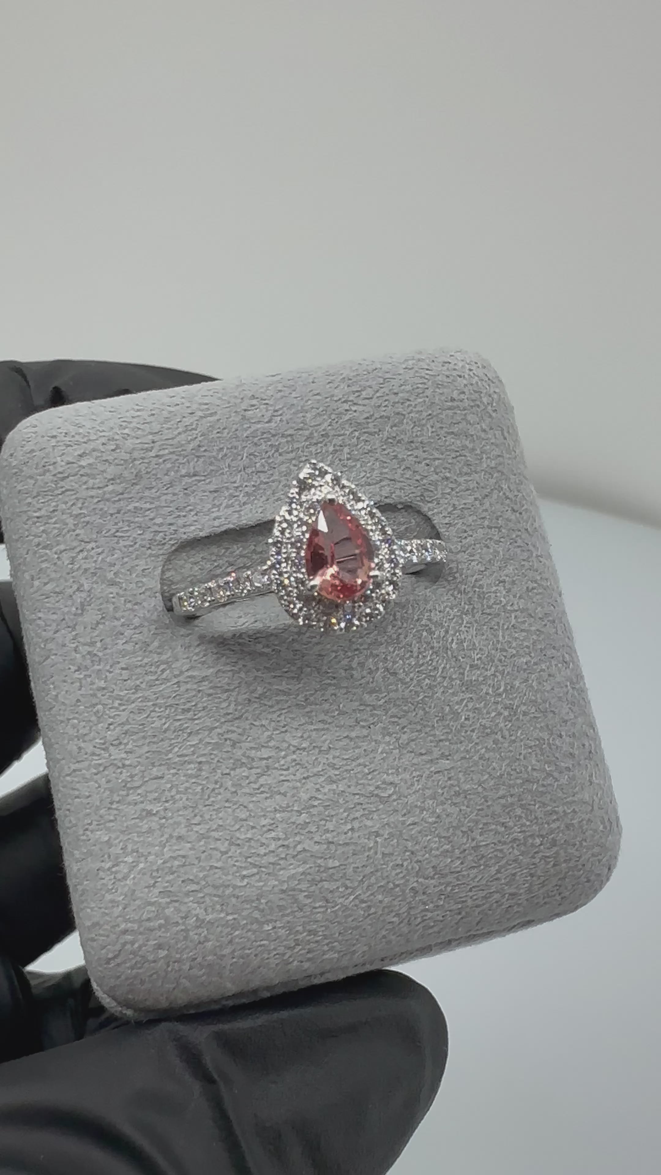 132［一点物］リング パパラチアサファイア 0.5ct PS PT