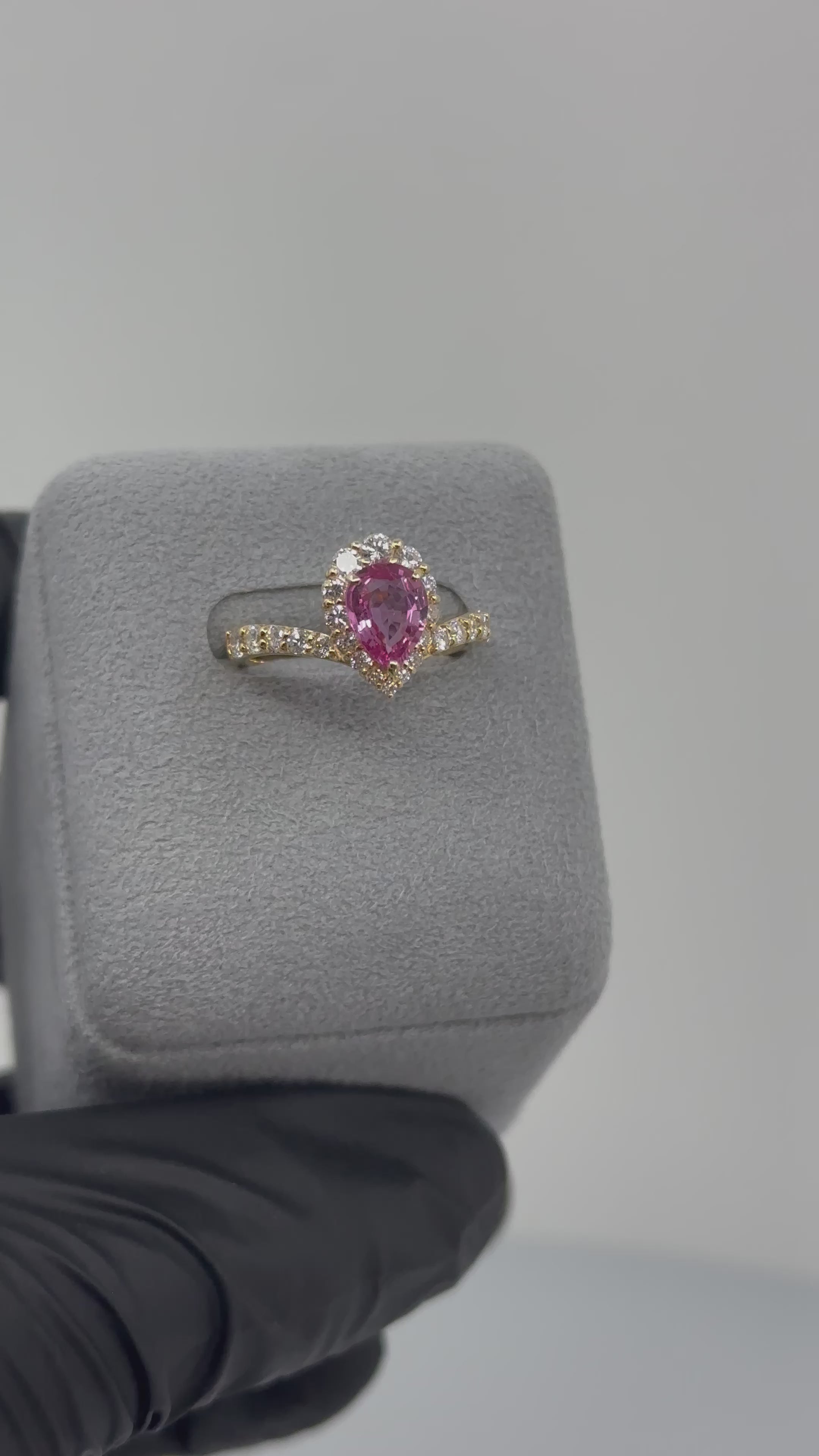 ［一点物］リング ピンクサファイア 1.1ct PS  K18YG