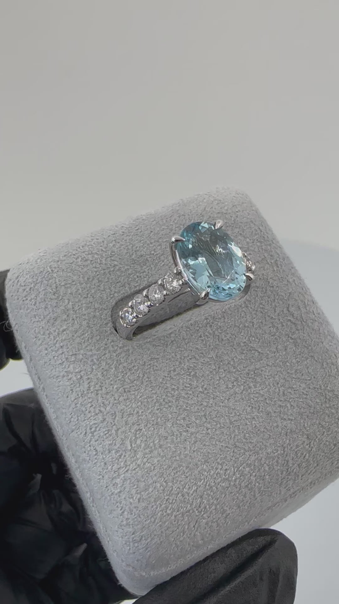 18［一点物/ソワレ］リング アクアマリン 2.2ct OV PT