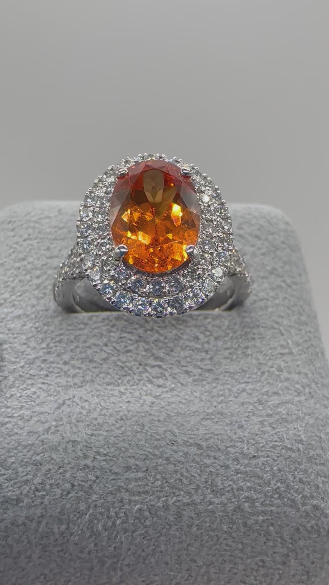 ［一点物] リング マンダリンガーネット 3.5ct前後 OV PT