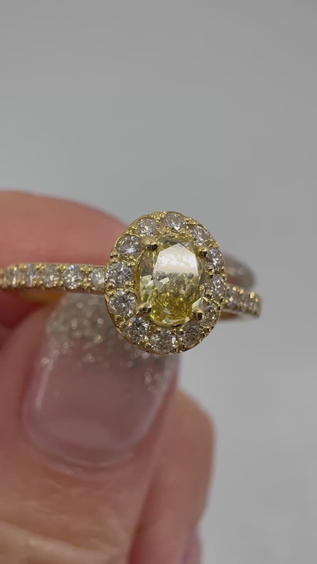 27［一点物/オルコス］リング イエローダイヤ 0.3ct OV K18YG