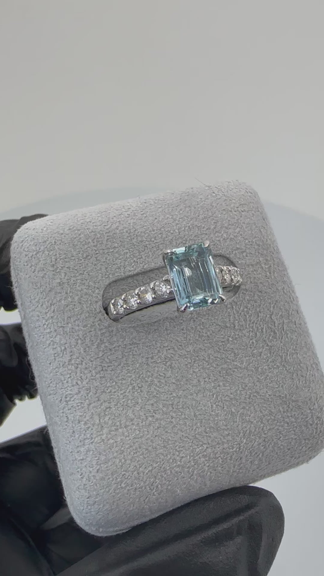 ［一点物/ソワレ］リング アクアマリン 1.3ct前後 SQ PT K18YG