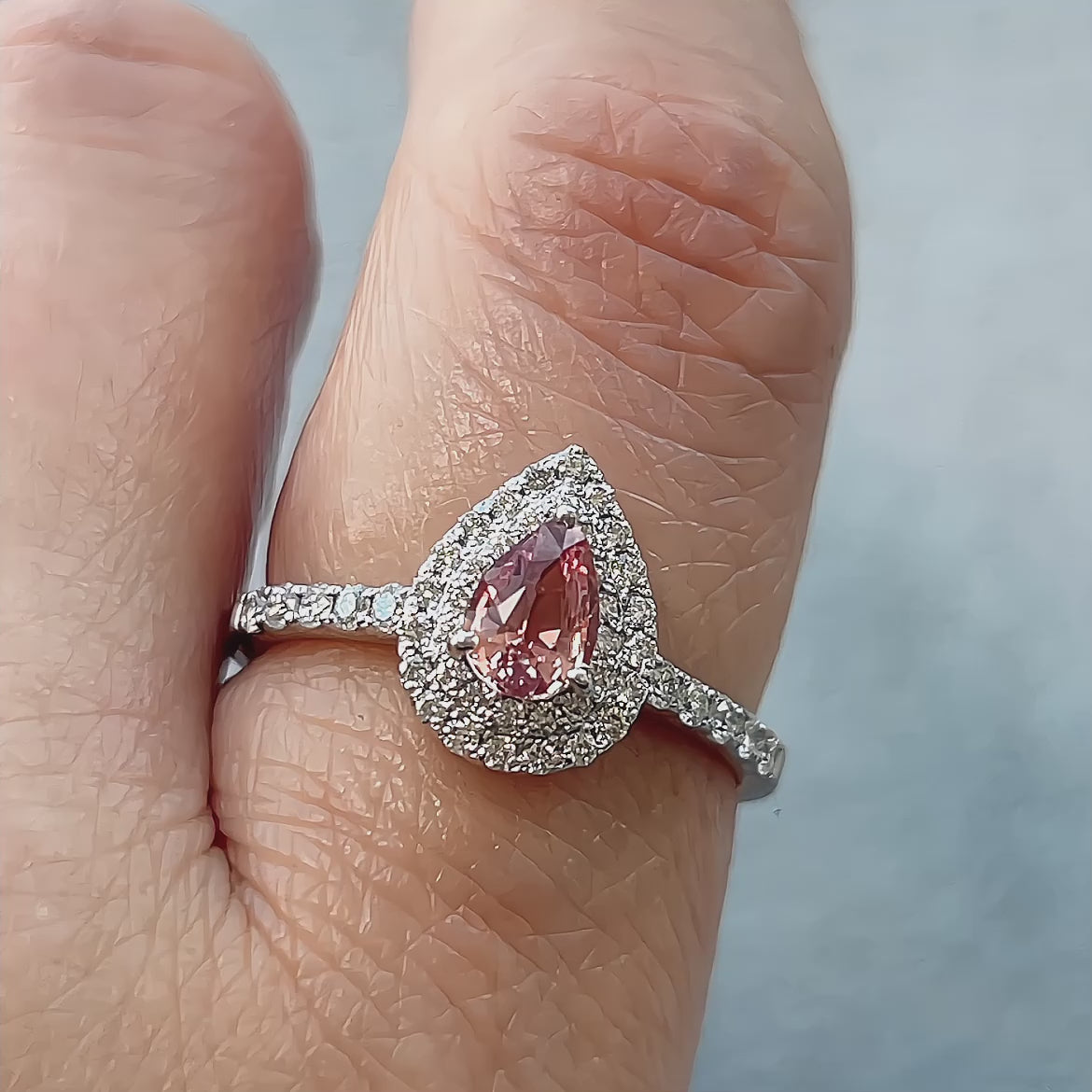 132［一点物］リング パパラチアサファイア 0.5ct PS PT