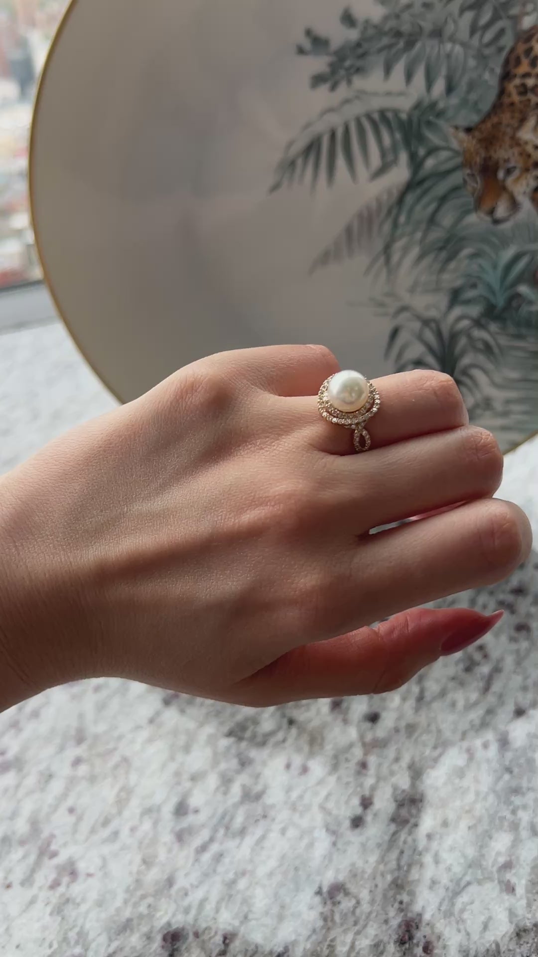 [薔薇の精］リング あこや真珠9mm