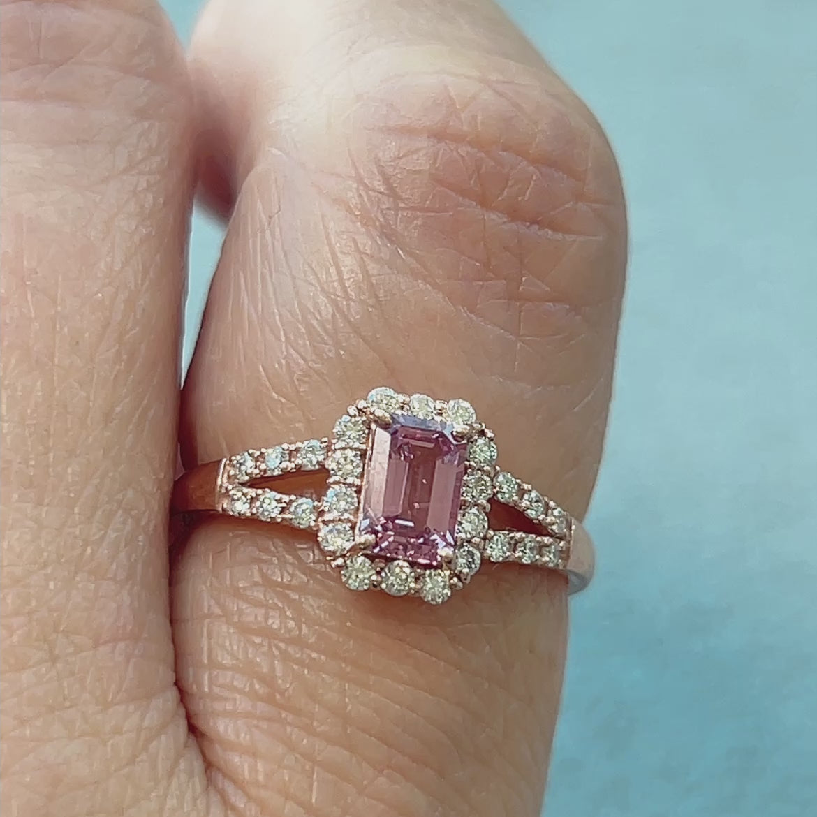 134［一点物］リング パパラチアサファイア 0.64ct SQ K18PG