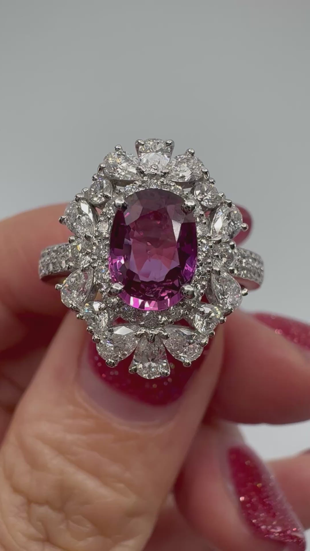 ［カナリアの夢］リング ピンクサファイア 1.4ct〜1.6ct OV PT