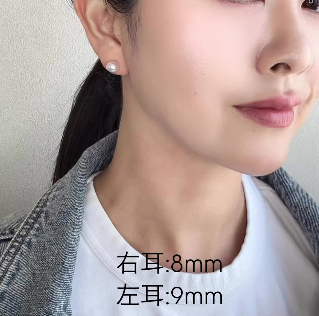 ［ピヴォワンヌ］ピアス あこや真珠8mm