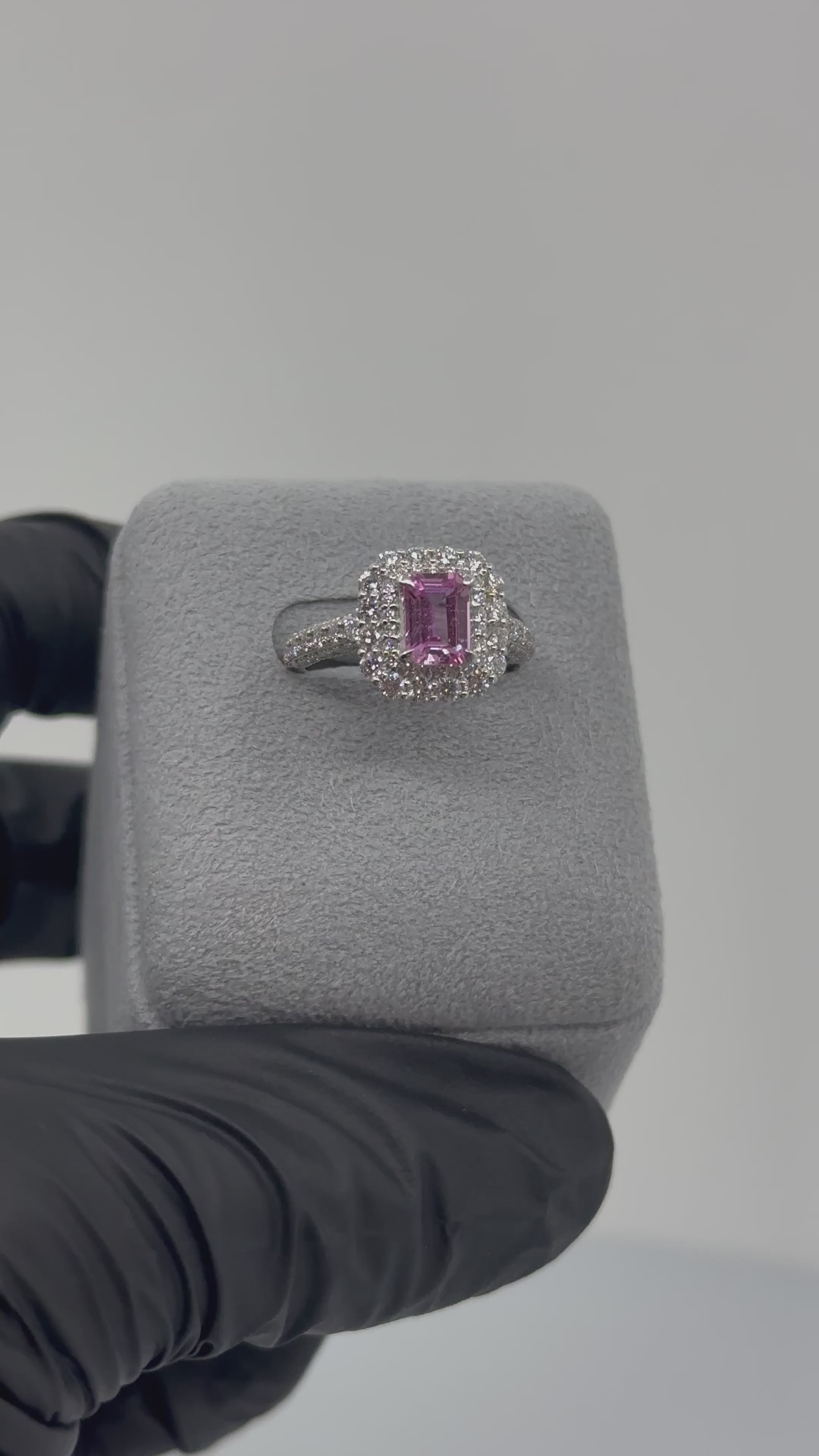 ［一点物/エクラローズ］リング ピンクサファイア 1.1ct EM PT