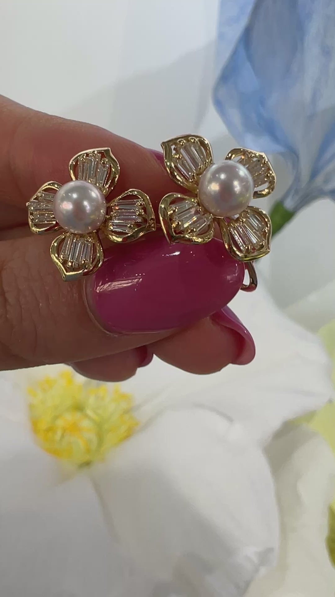 ［ポプリン］ピアス あこや6ミリ